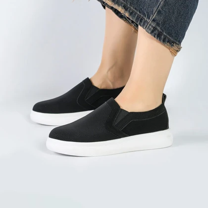 کفش اسپرت و راحتی زنانه و دخترانه بغل کش رنگ مشکی کد M975