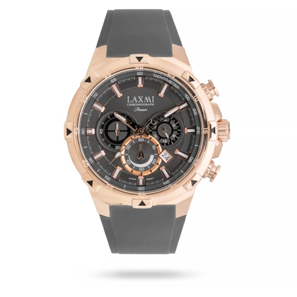 ساعت مچی مردانه لاکسمی بند سیلیکون رزگلد کد Laxmi 8908
