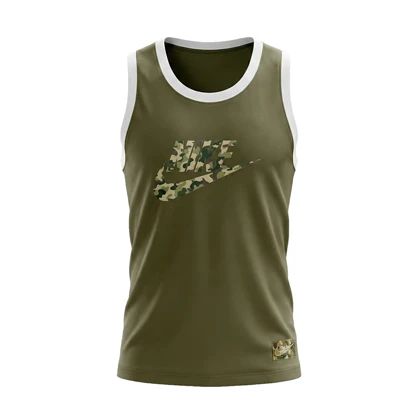 رکابی قهرمانی نایک (Nike) طرح چریکی سبز لجنی (چاپ DTF و پنبه ترک)