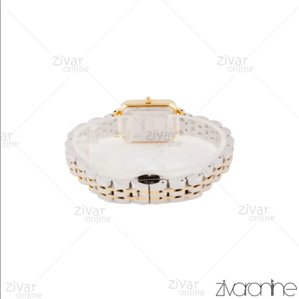 ساعت دنیل ولینگتون کوادرو زنانه طلایی نقره ای صفحه سبز نگین‌دار 105597