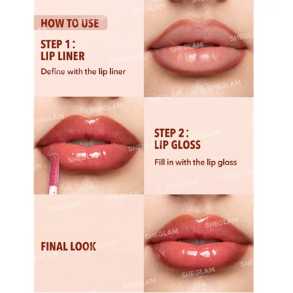 لیپ گلاس و مداد لب دو طرفه شیگلم مدل Lip Rules رنگ By The Book