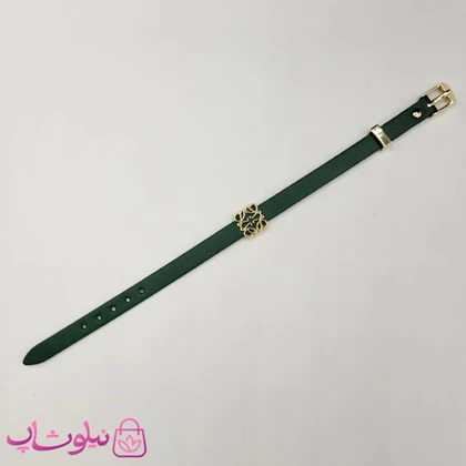 دستبند زنانه لووه Loewe چرم استیل رنگ سبز کد 650