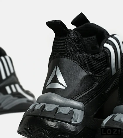 کفش کتانی ساق‌دار مشکی سفید خاکستری Reebok Shaq Attaq