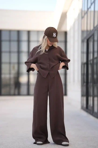 شومیز شلوار پری جلو دکمه