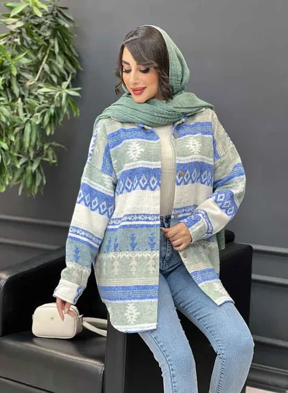 شکت طرحدار دکمه چوبی