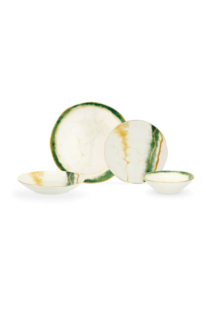 سرویس غذاخوری 6 نفره Madame Coco مدل Mining Bone China - سبز