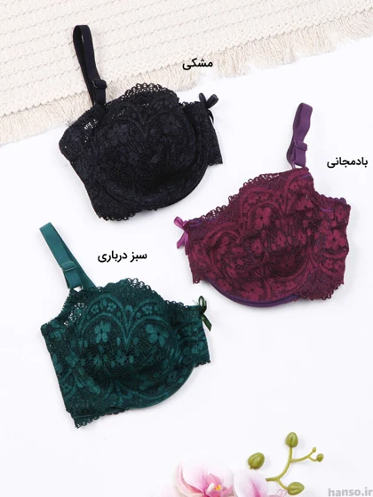 ست شورت و سوتین گیپور فنردار ژوبین کد 1395