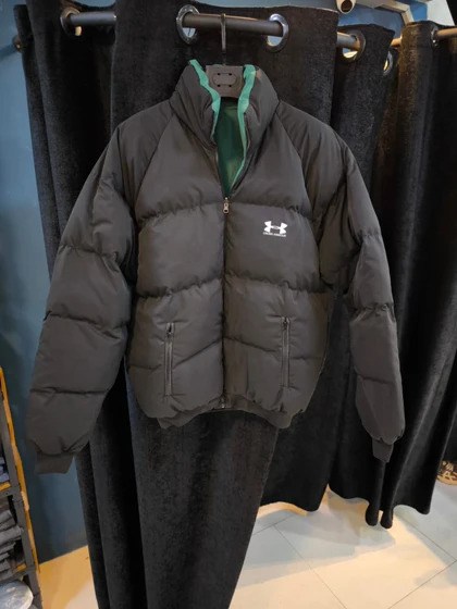 کاپشن برزنتی باکسی مردانه مشکی قرمز دو رو