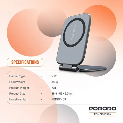 هولدر مغناطیسی فوق باریک پورودو Porodo مدل PDMDPHC9BK