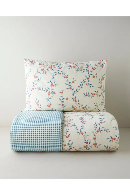 سرویس روتختی یک نفره English Home مدل Blossom Chorus پنبه - سبز-کرم