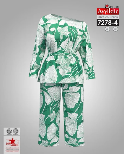 ست بلوز شلوار مجلسی زنانه سایز بزرگ کد 7278