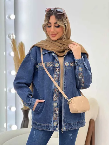 کت جین گلدوزی