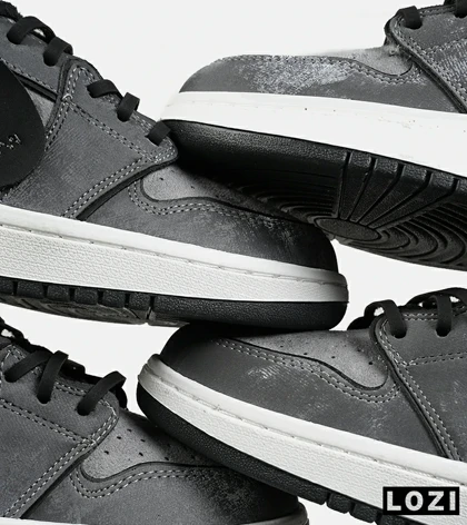 کفش کتانی مردانه و زنانه طوسی مشکی NIKE jordan 1 مدل 7181