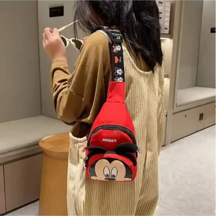 کیف دوشی فانتزی طرح میکی موس در دو رنگ قرمز و مشکی