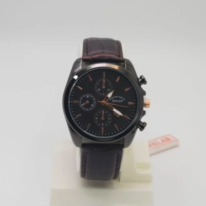 ساعت مچی مردانه والار Walar با موتور کوارتز و بند چرم