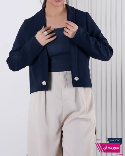 کت کراپ زنانه جلو دکمه BENITA
