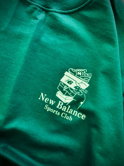 تیشرت باکسی دونخ پارچه سنگین تمام پنبه مدل NEW BALANCE _ سبز