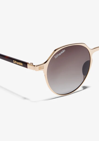 عینک آفتابی دی فرانکلین مدل D.franklin Ultra Light S Round Metal Gold / Gradient Brown