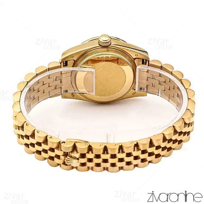 ساعت رولکس دیت جاست زنانه طلایی دور نگین 106628