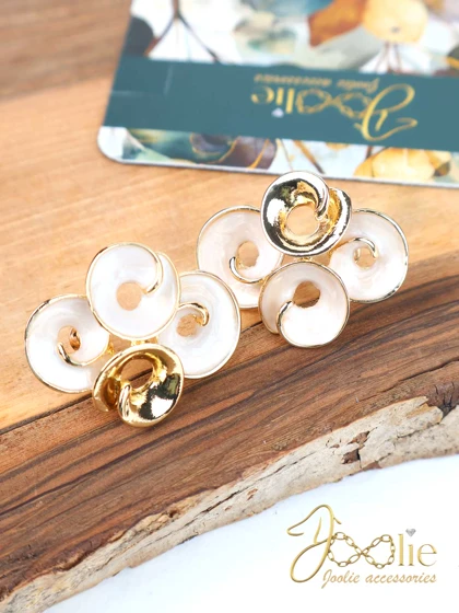 گوشواره استیل - میناکاری مدل گلگون کد E1243