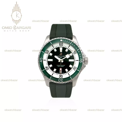 ساعت مچی برایتلینگ موتور اتوماتیک بند رابر سبز Breitling
