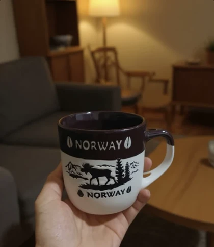 ماگ سرامیکی دور رنگ طرحدار NORWAY