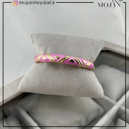 دستبند زنانه بنگل با طرح میناکاری شیک و ظریف کد bg10011