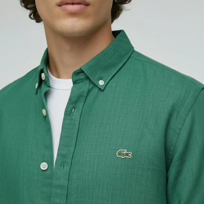 پیراهن استین بلند یقه دکمه دار Lacoste