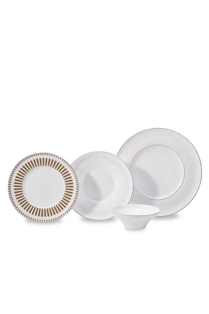 سرویس غذاخوری 12 نفره KORKMAZ مدل Bella Collection A8163 - بژ
