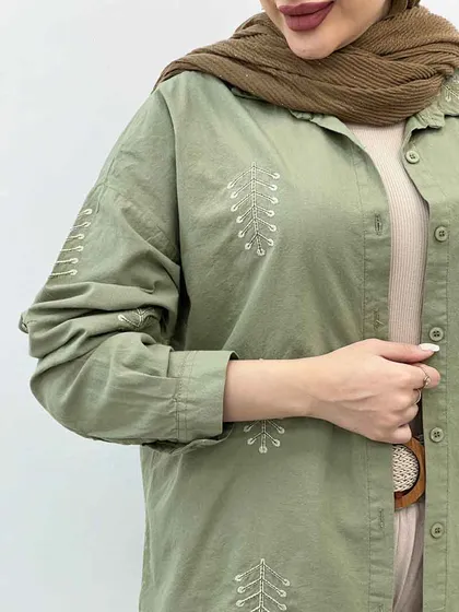 شومیز لینن گندم