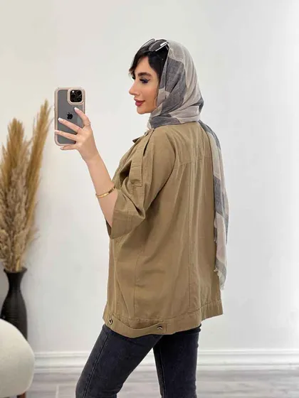 مانتو سرشانه پاگن دو جیب