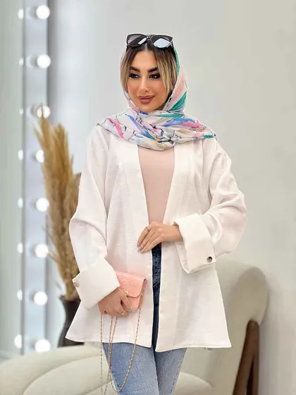 مانتو جلو باز آستین دو دکمه