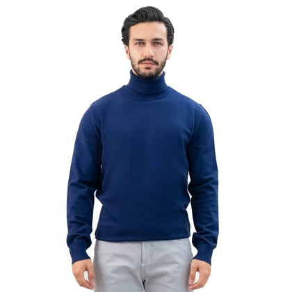 پلیور بافت یقه اسکی اسلیم فیت مردانه - 03252356
