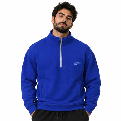 دورس نیم زیپ اسپرت نایک مدل CNA-Dri Fit-5G0714 آبی تیره