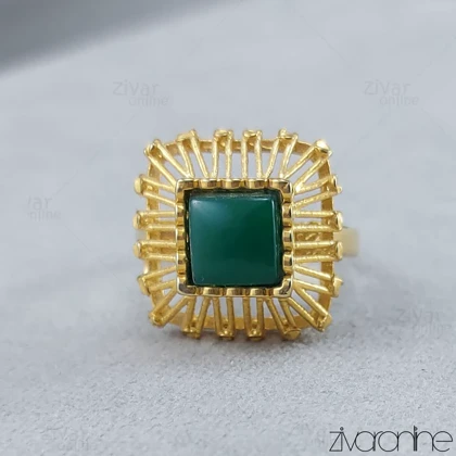 انگشتر زنانه چهارگوش طرح یشم 30132