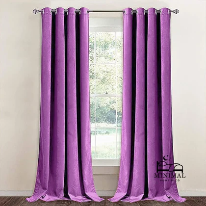 پرده آماده مخمل ویولت