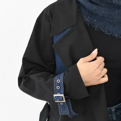 ترنچ کت بلند ترکیبی کد 809