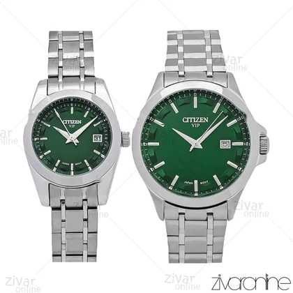 ست ساعت سیتیزن سیلور صفحه سبز 107039