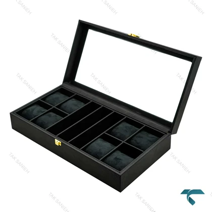 جعبه چرمی چندتایی ساعت مچی و عینک مشکی Watches-Box-8-7815-U