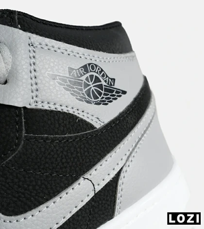 کفش کتانی بزرگ پا ساق‌دار مشکی طوسی NIKE AIR Jordan 1 مدل 8309