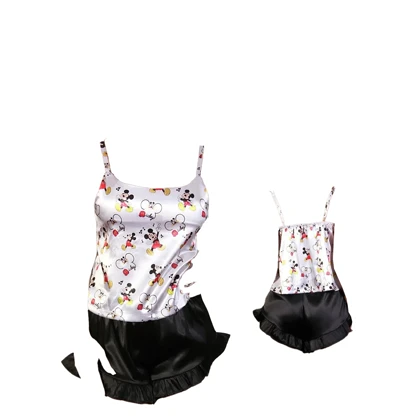 تاپ شورت ساتن چاپی طرح میکی موس فانتزی برند آی تن کد 4085