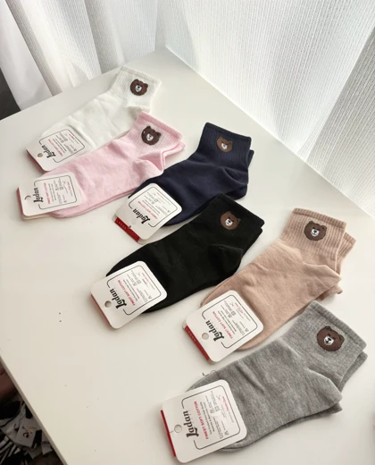 جوراب ساق کوتاه خرسی زنانه 846