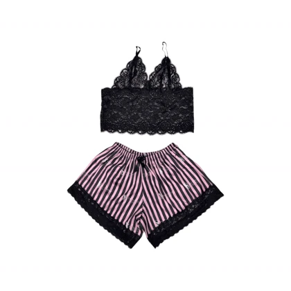 ست نیم‌تنه گیپور و شلوارک طرح ویکتوریا سکرت 109