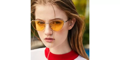 عینک آفتابی هاکرز مدل Gun Metal Yellow Rounded Lulita