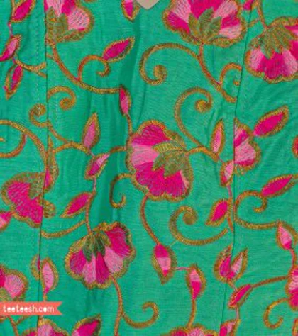 تاپ سوزندوزی سبز و سرخابی