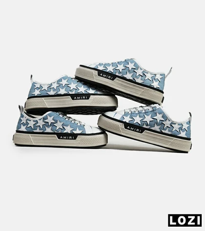 کفش اسنیکرزآبی سفید Amiri Stars مدل 6037