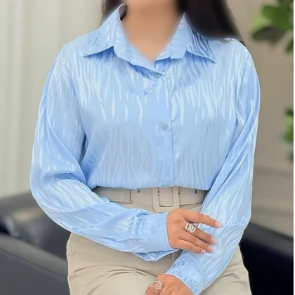شومیز زنانه طرح دار حریر ساتن