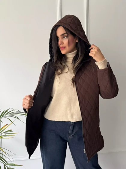 کاپشن زنانه کلاهدار آستردار ونوس **