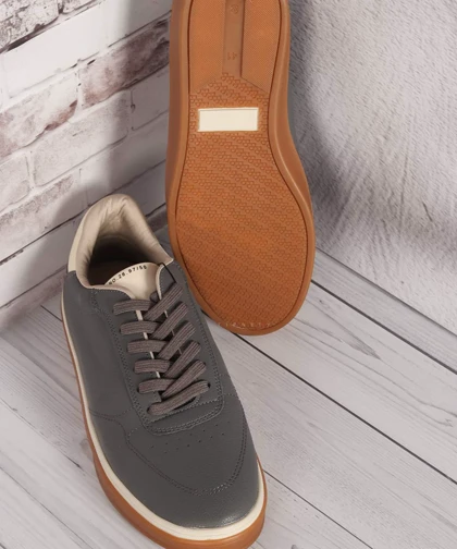 کفش ونس اسپرت طوسی تیره و کرم 8161