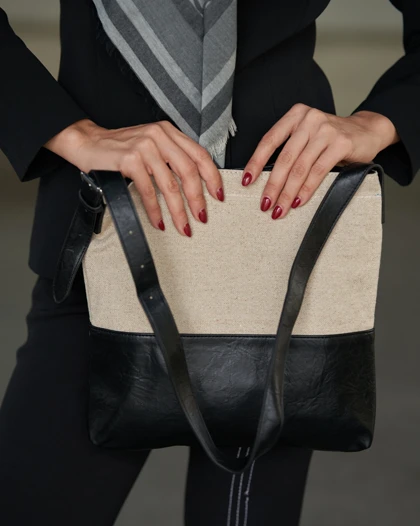 کیف کتان و چرم (کوچک) کنتراست 50138